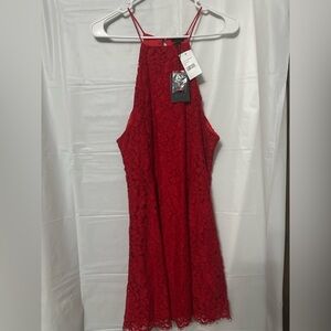 NWT NBD halter dress. Women’s size Large. Red